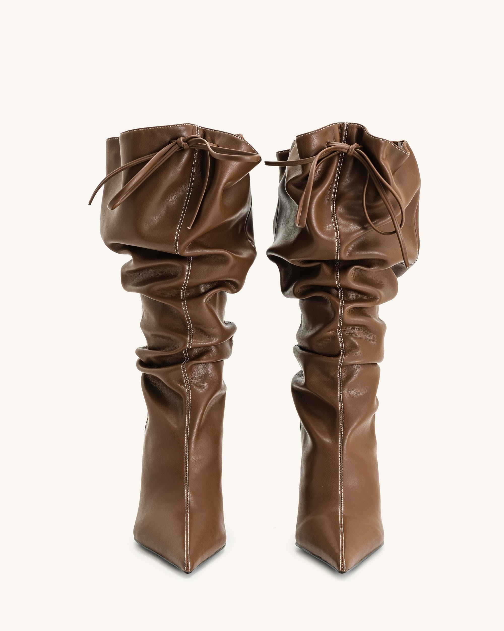 Jw Pei Olivia Leather High Heel Boots Brown
