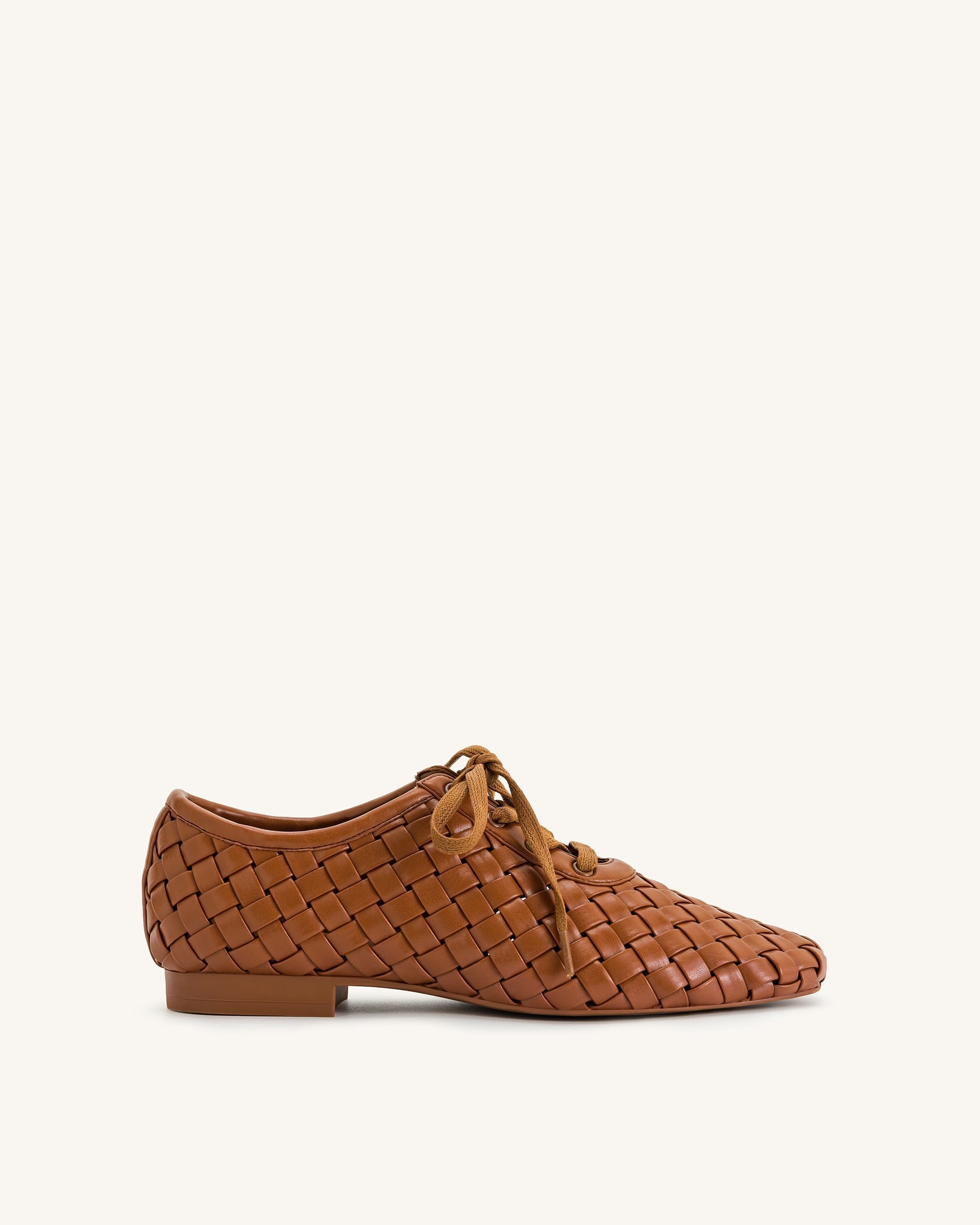 Jw Pei Kayla Weave Strap Flat Shoes Brown