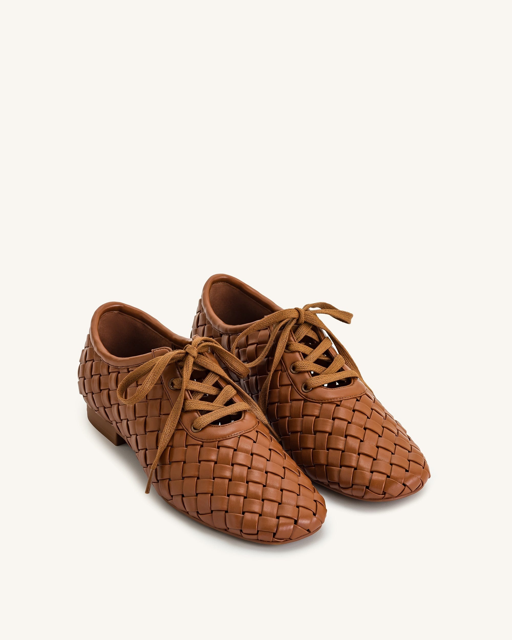 Jw Pei Kayla Weave Strap Flat Shoes Brown