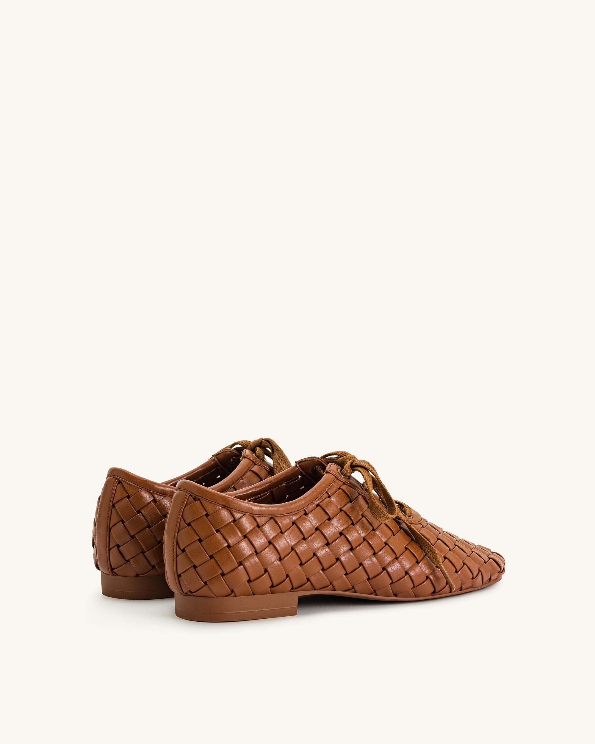 Jw Pei Kayla Weave Strap Flat Shoes Brown