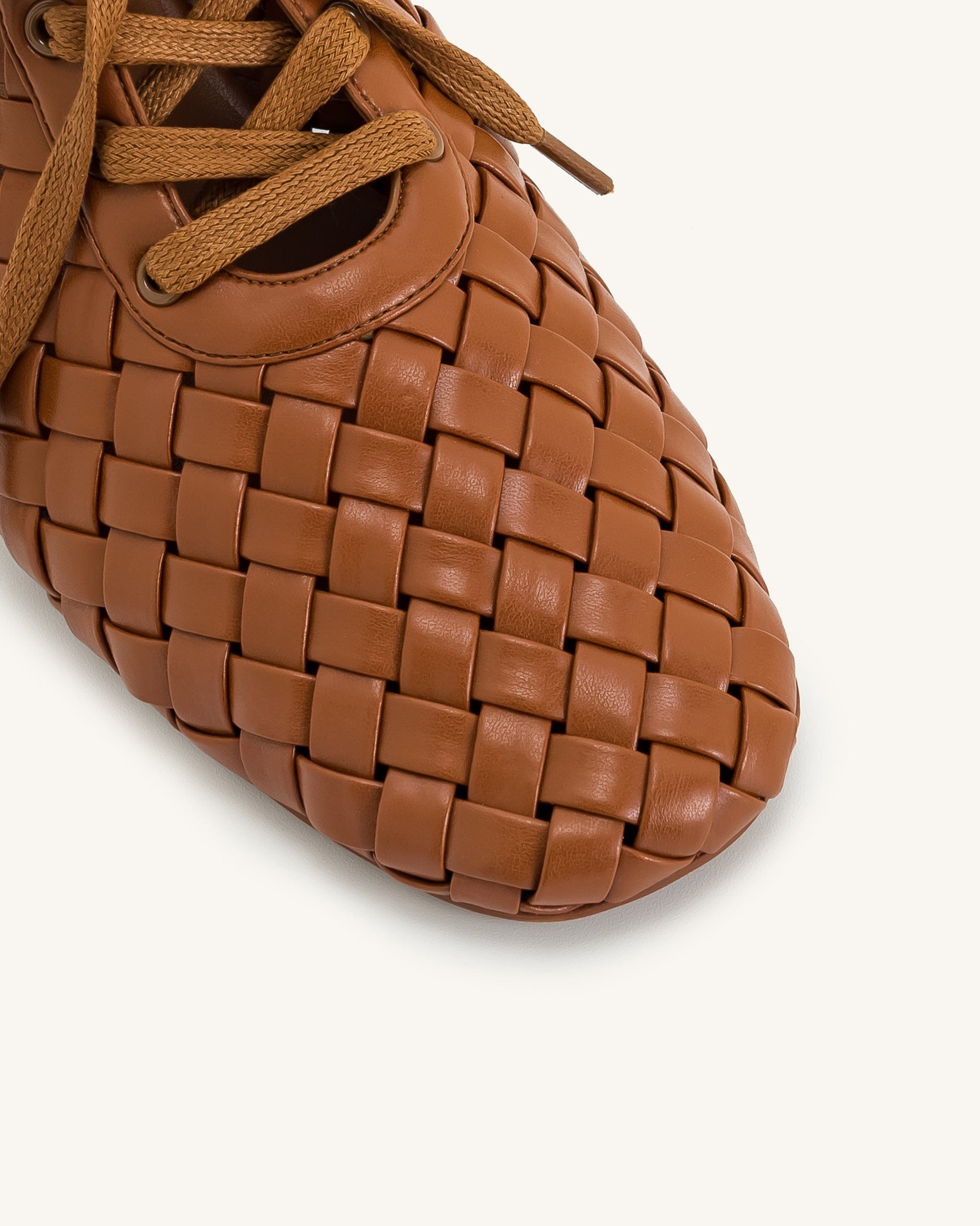 Jw Pei Kayla Weave Strap Flat Shoes Brown