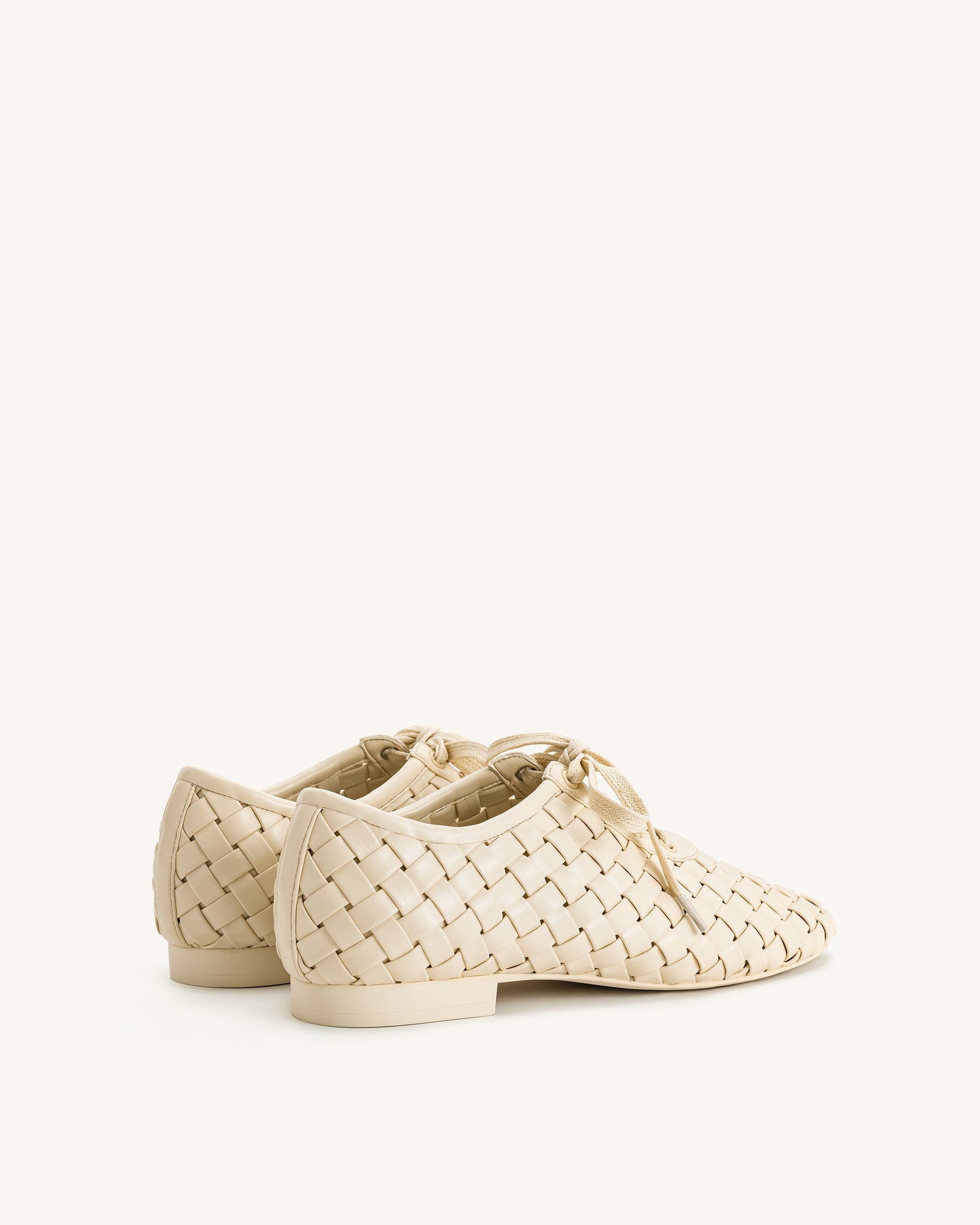 Jw Pei Kayla Weave Strap Flat Shoes Beige