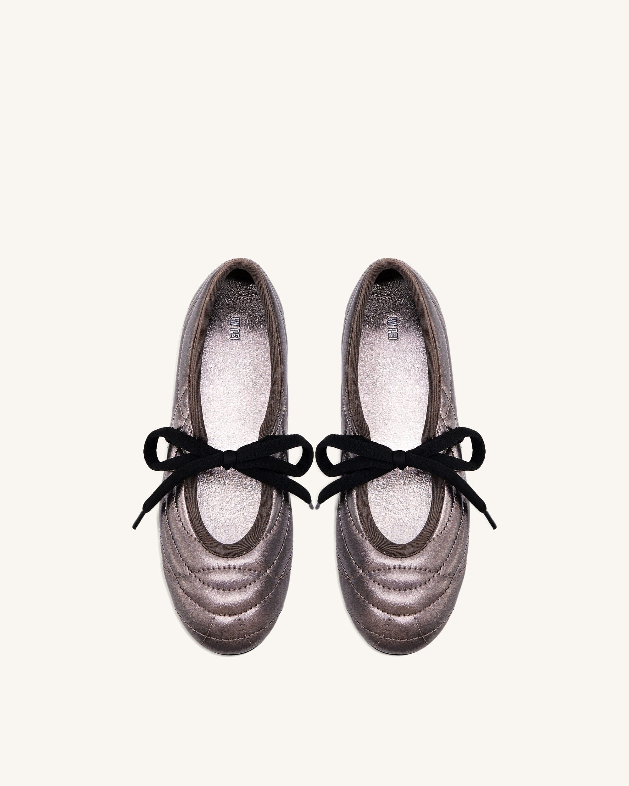 Jw Pei Erika Topstitching Lace Up Ballet Flats Dark Brown