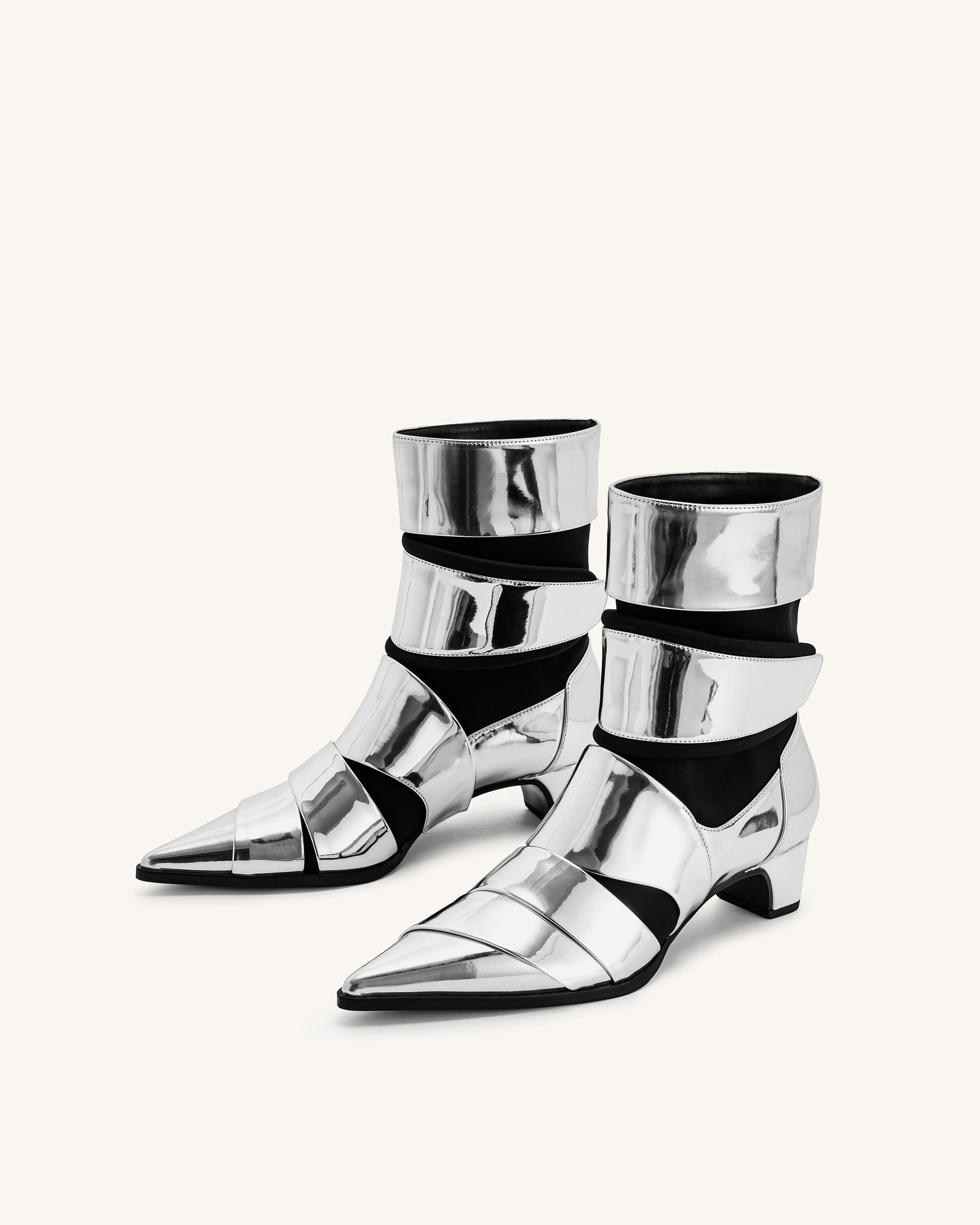 Jw Pei Emily Strap Ankle Boots Silver