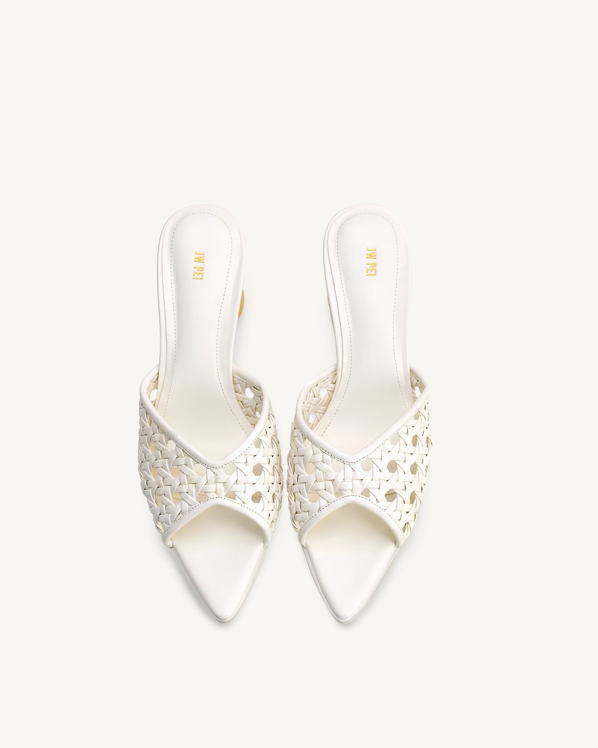 Jw Pei Ellie Woven Sphere Heel Mules White