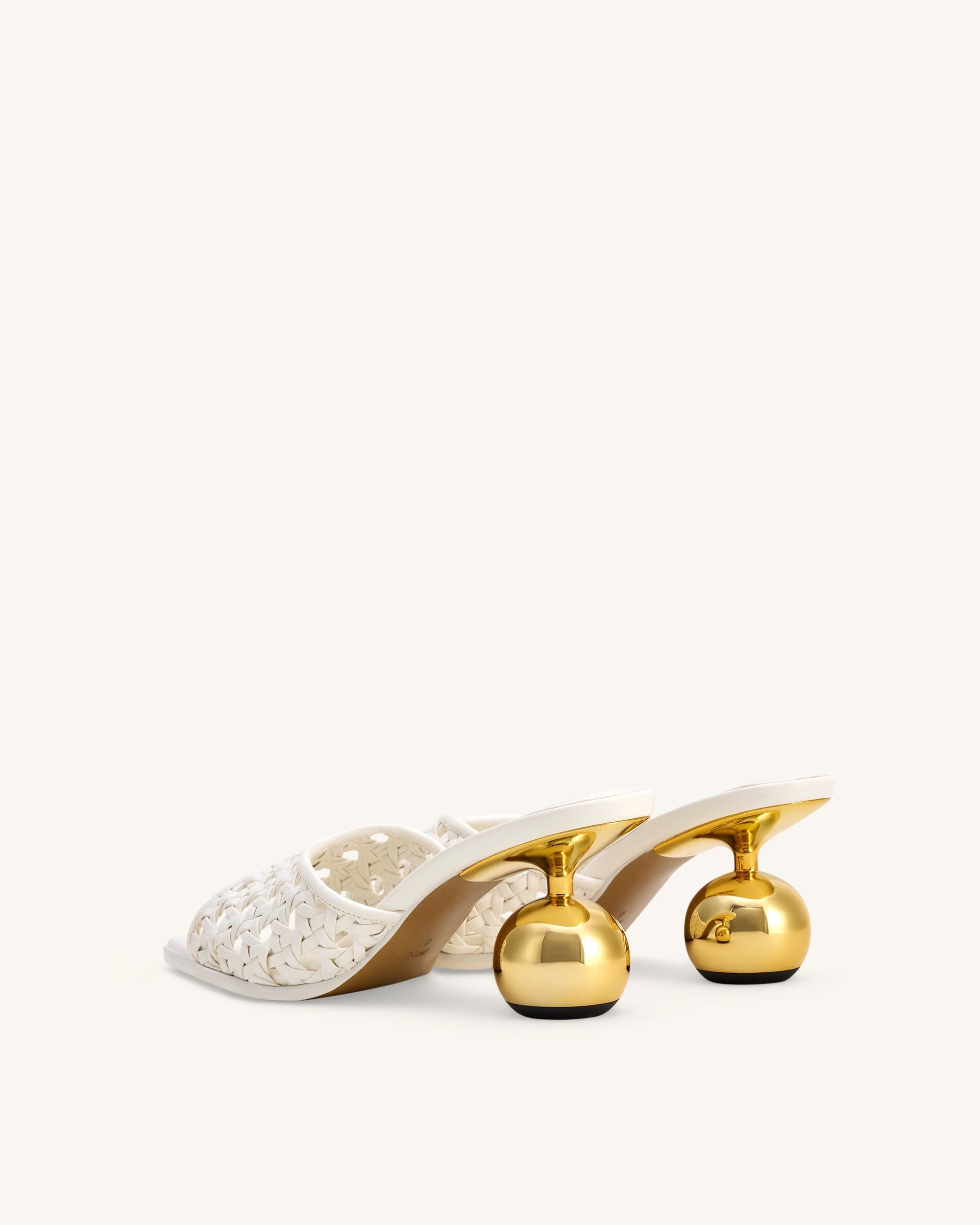 Jw Pei Ellie Woven Sphere Heel Mules White