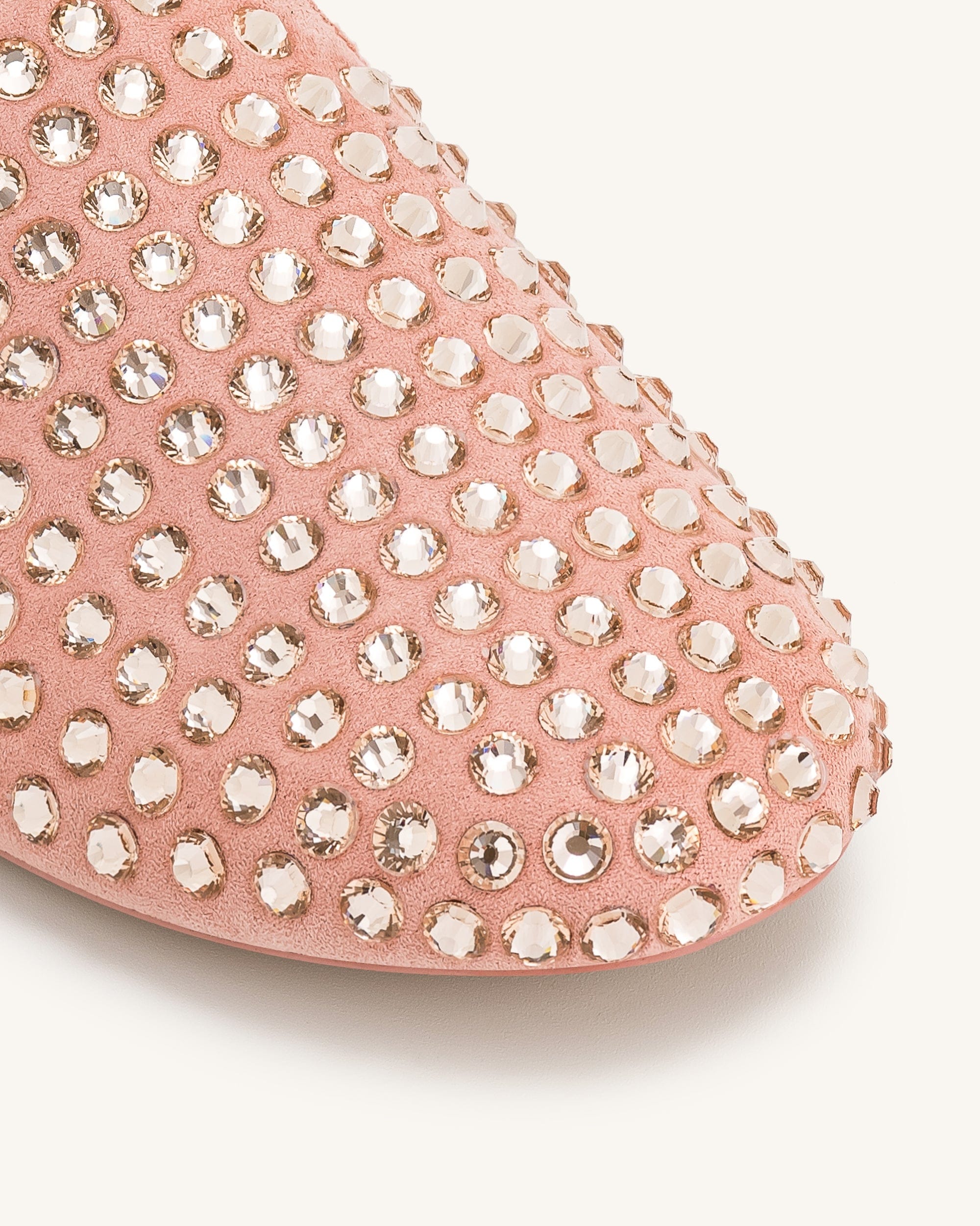 Jw Pei Athena Artificial Crystal Flat Mules Pink Beige
