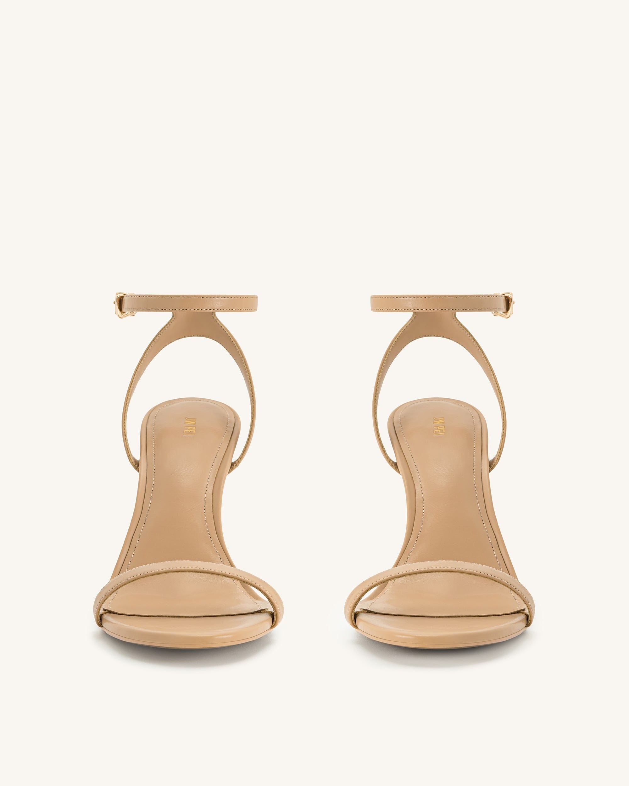 Jw Pei Alivia Gold Metal Heel Sandals Khaki