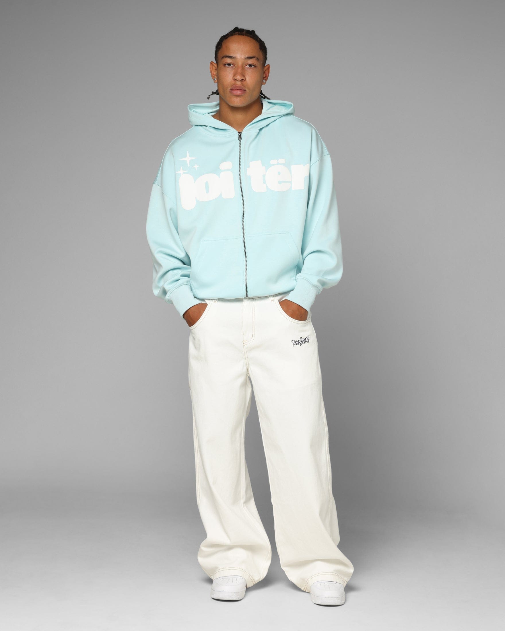 Loiter Cloud 9 Zip Hoodie Light Blue