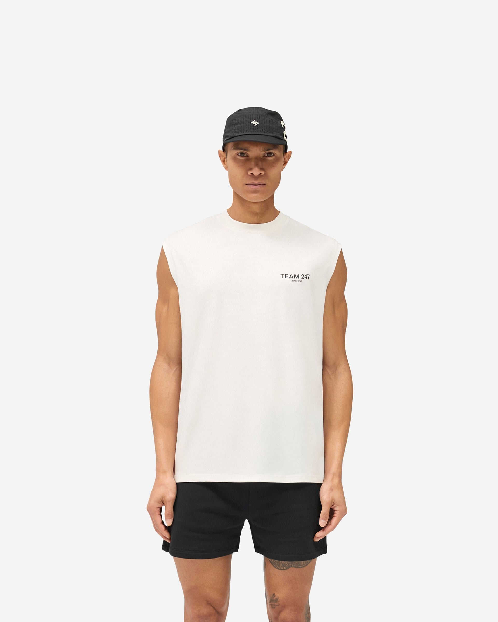 WHITE* Team 247 Oversized Tank - Flat White