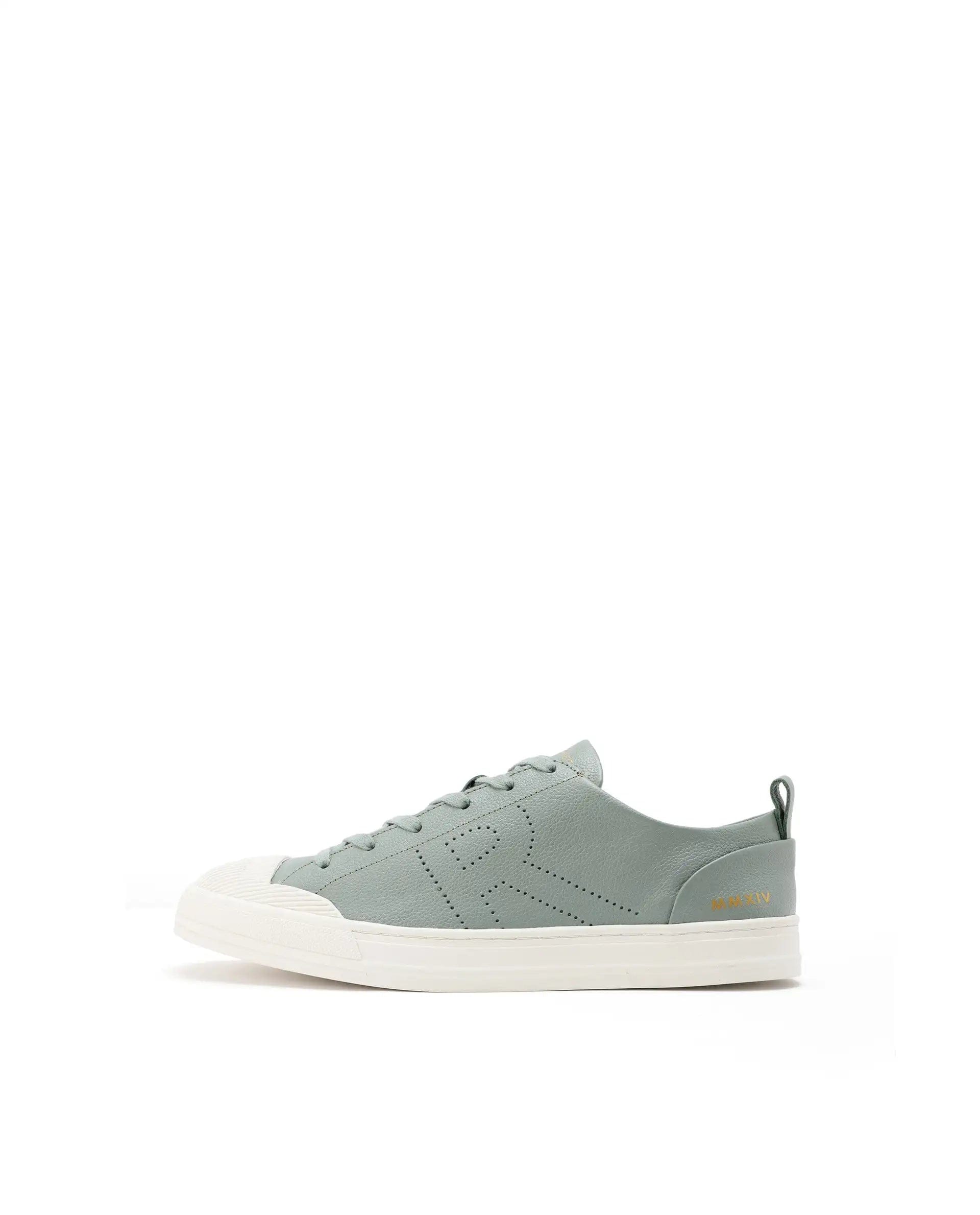 RAREZ Rare Rabbit Mens Sauron Pro Sage Premium Milled Leather Lace Up Low Top Round Toe Sneaker Shoes
