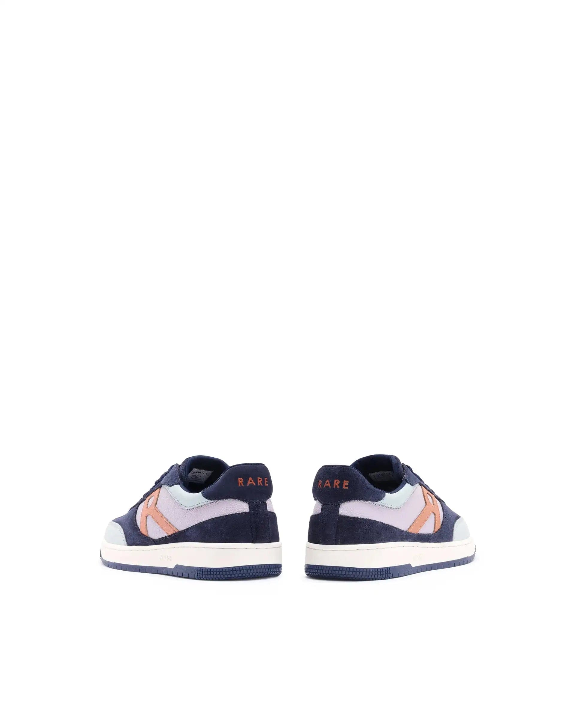 RAREZ Rare Rabbit Men's Parallax Purple / Navy Genuine Suede Colorblock Low - Top Lace - Up Sneaker Shoes