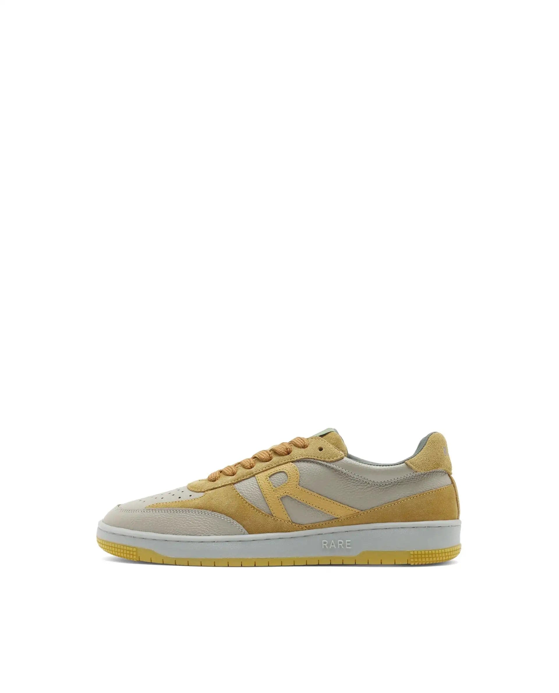 RAREZ Rare Rabbit Men's Parallax Sage/Yellow Genuine Suede Colorblock Low - Top Lace - Up Sneaker Shoes