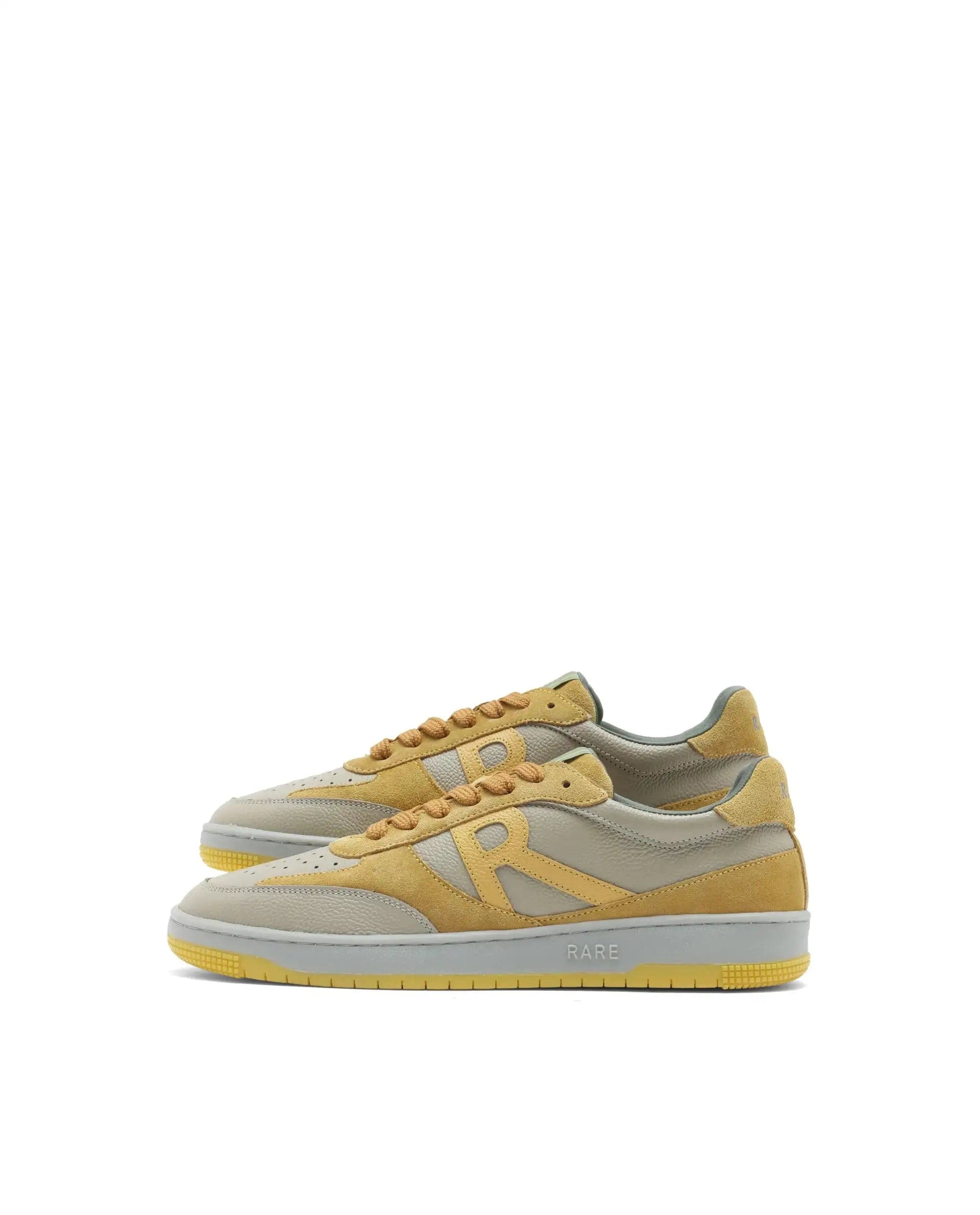 RAREZ Rare Rabbit Men's Parallax Sage/Yellow Genuine Suede Colorblock Low - Top Lace - Up Sneaker Shoes