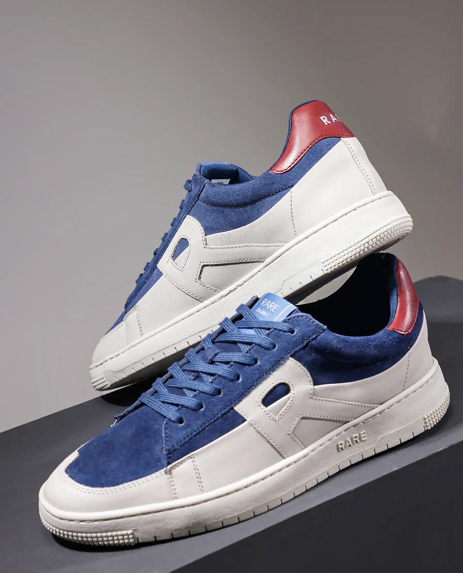 RAREZ Rare Rabbit Men Terra Blue Genuine Leather And Suede Upper Low - Top Multi Color Lace - Up Shoes