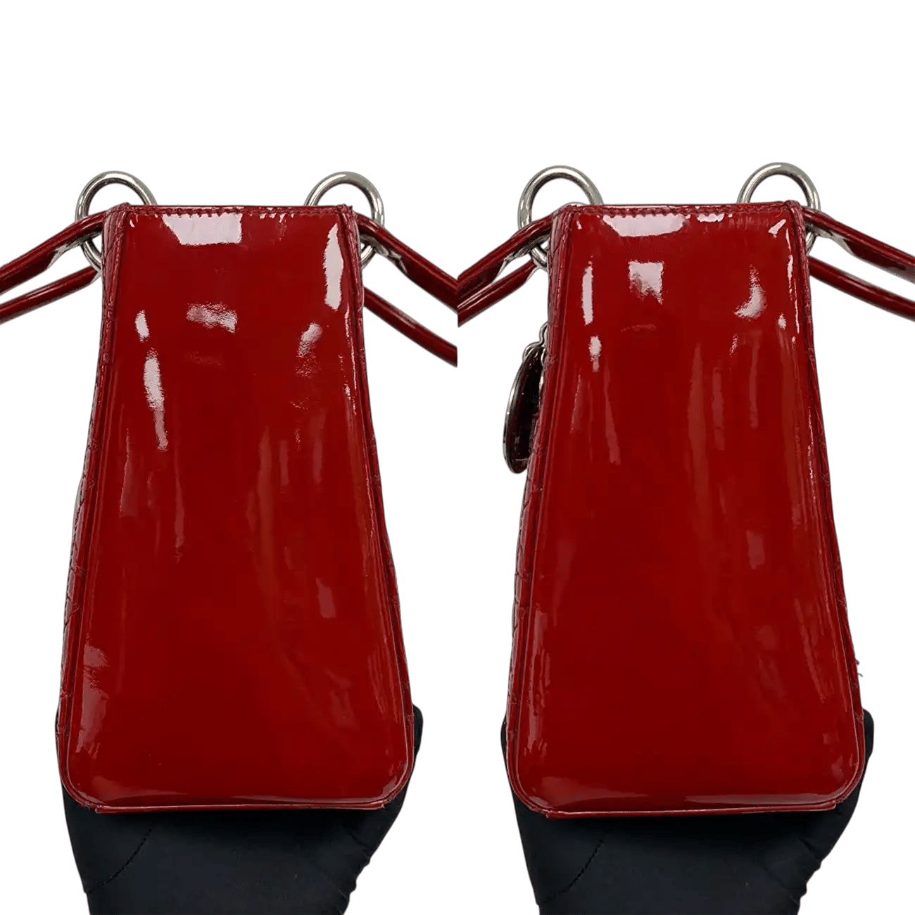 True To Sole Dior Red Lady Dior Medium Patent Zip Version Shoulder Bag