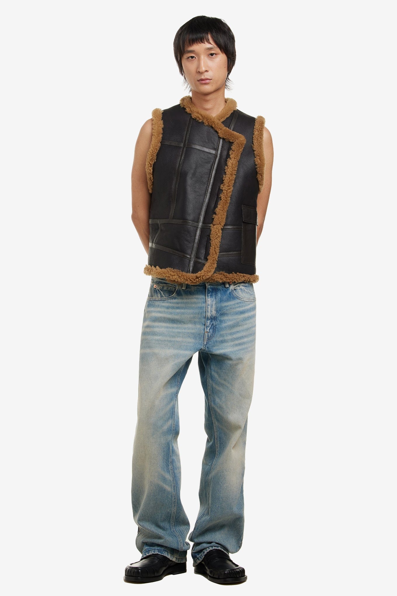Martine ROSE SHEARLING WRAP CARGO TOP