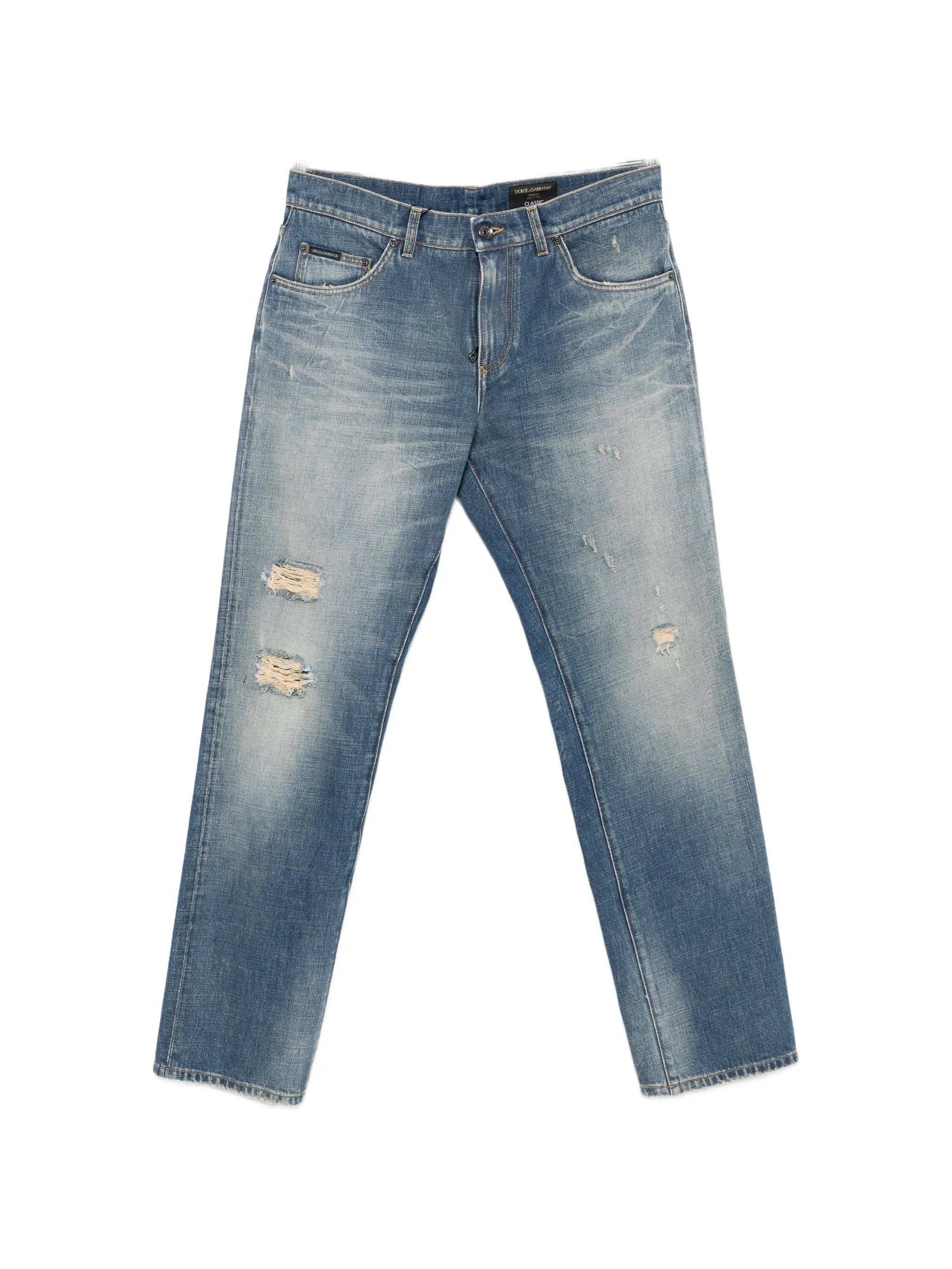 Dolce & Gabbana distressed - effect straight - leg jeans
