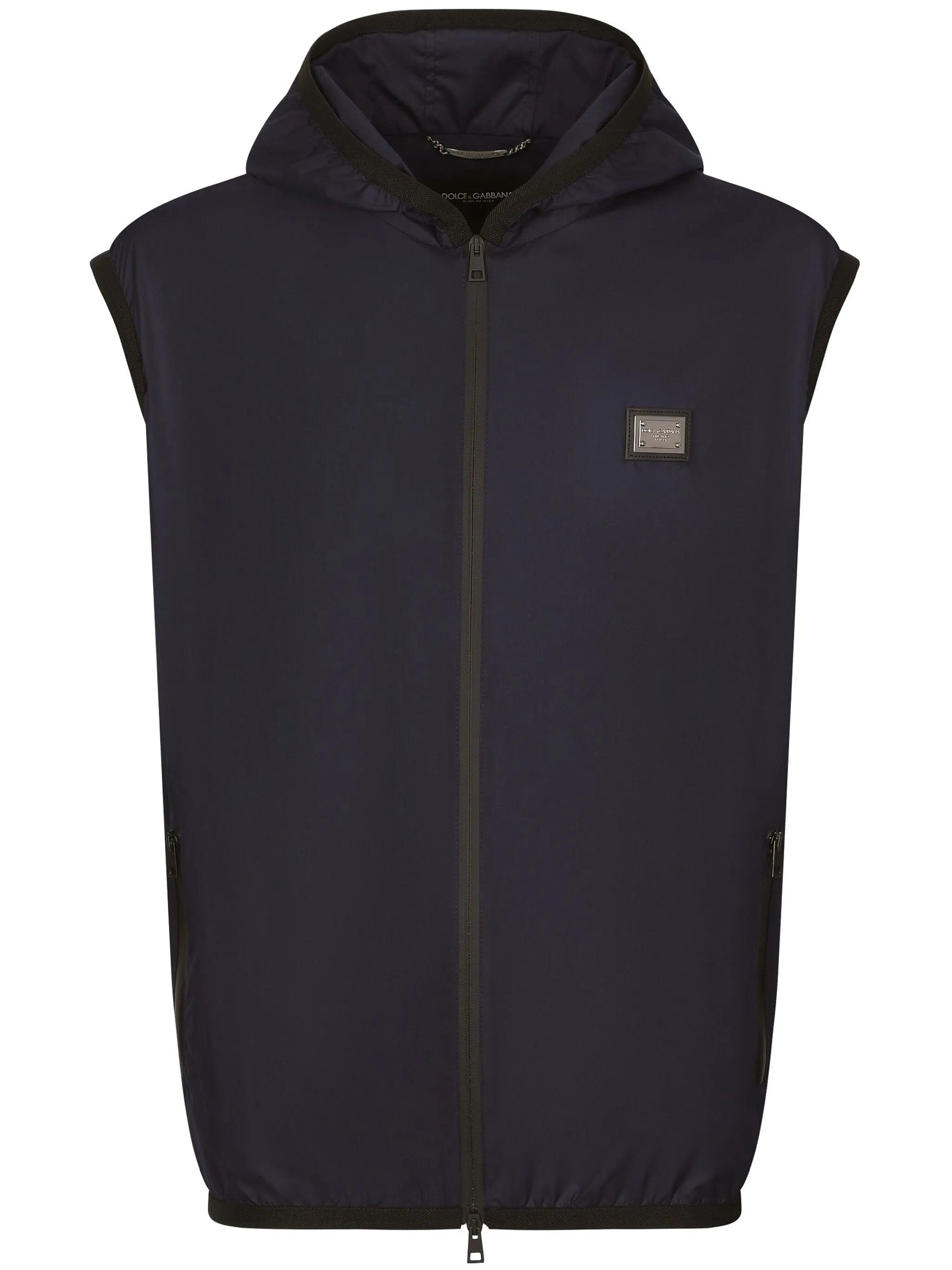 Dolce & Gabbana logo - plaque hooded gilet