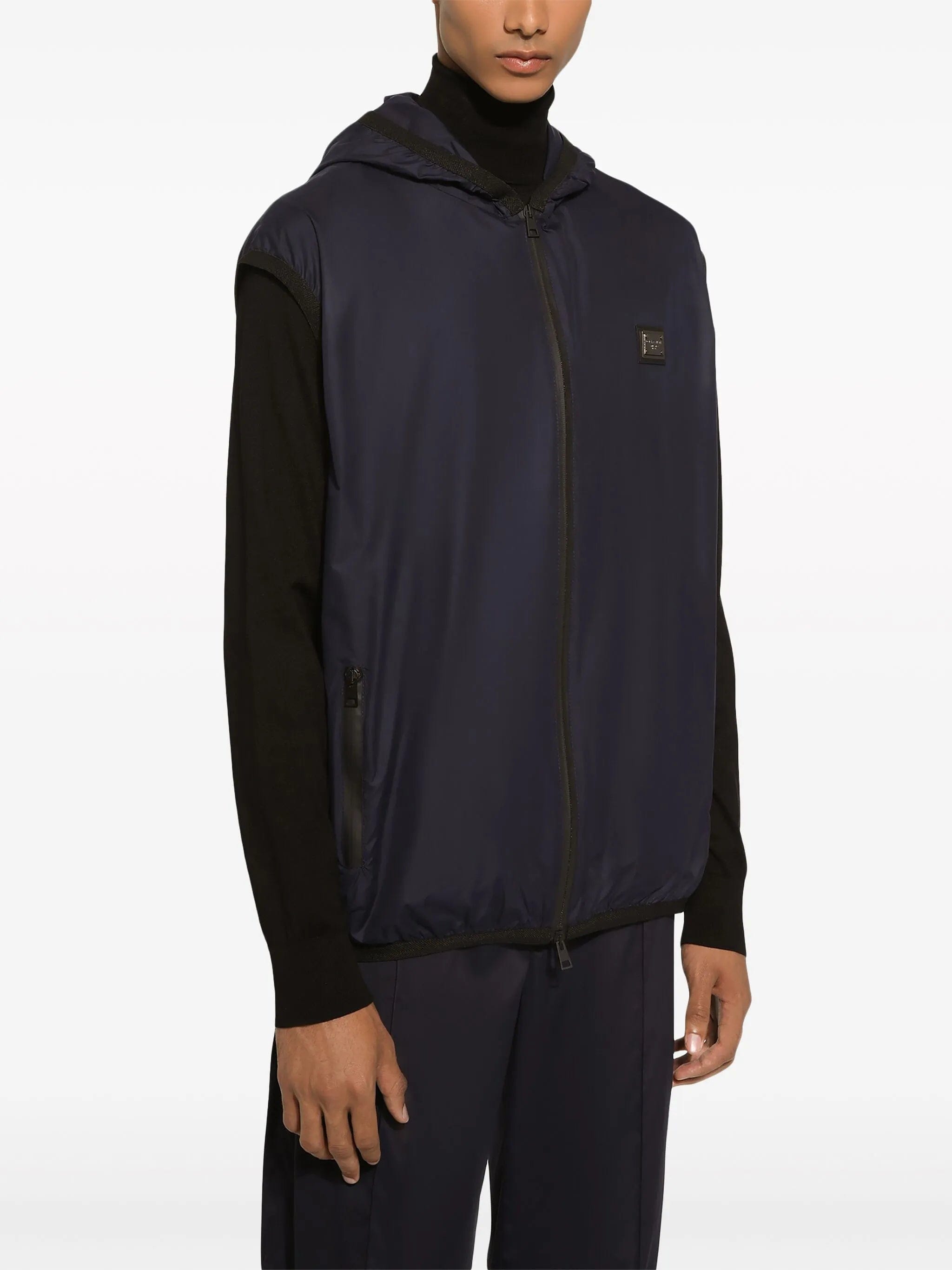 Dolce & Gabbana logo - plaque hooded gilet