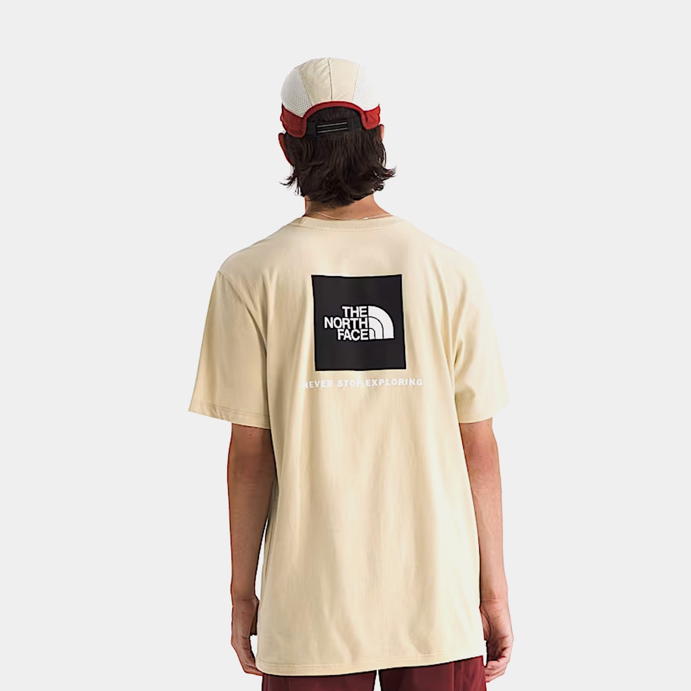 THE NORTH FACE Core Box NSE Mens Short Sleeve Shirt (Beige/White)