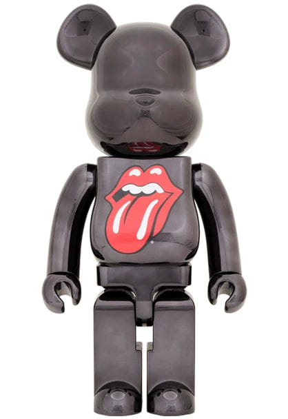 Medicom TOY BE@RBRICK THE ROLLING STONES LIPS & TONGUE (BLACK CHROME VERSION) 1000%