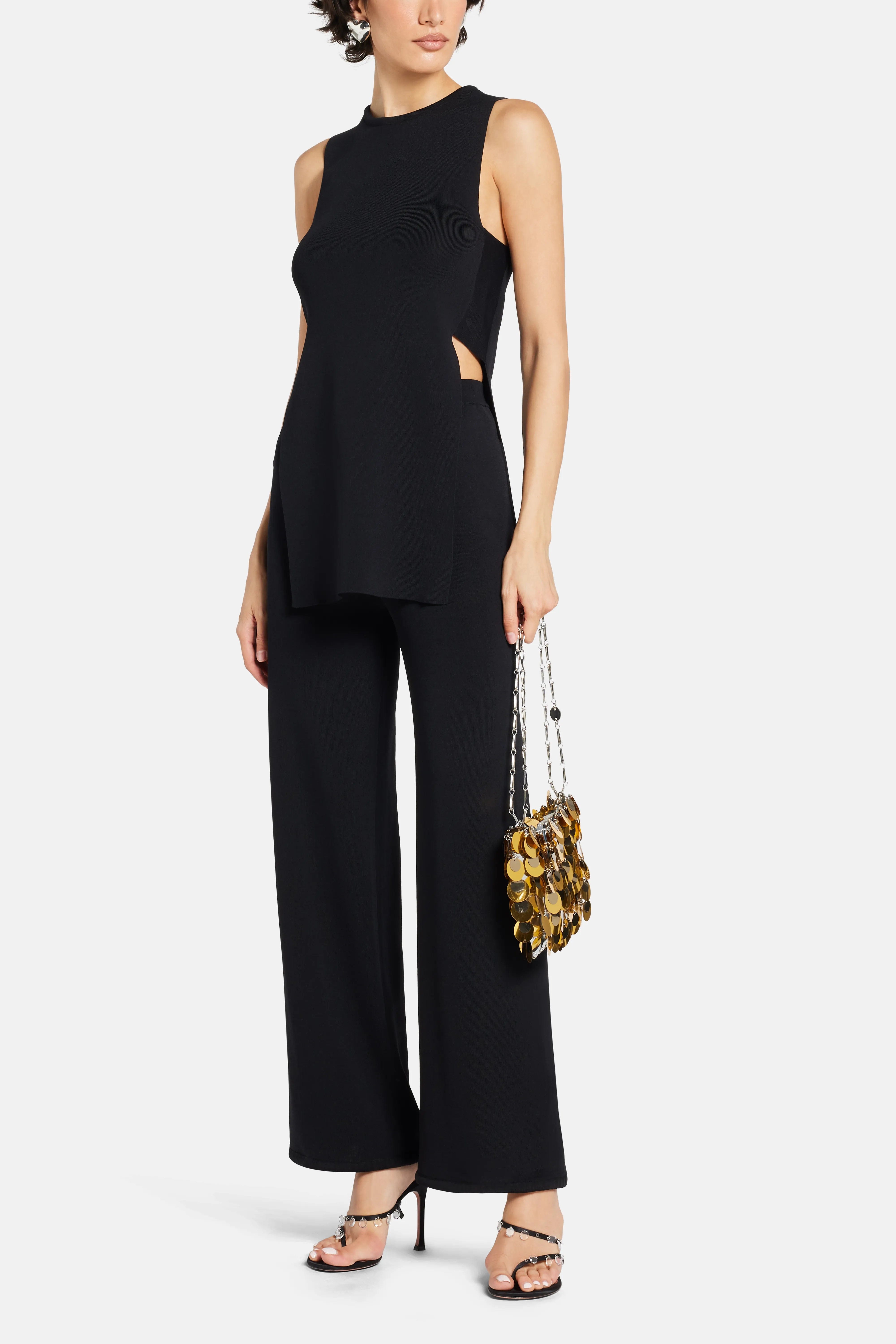 SIMON Miller Canoga Knit Sleeveless Top in Black