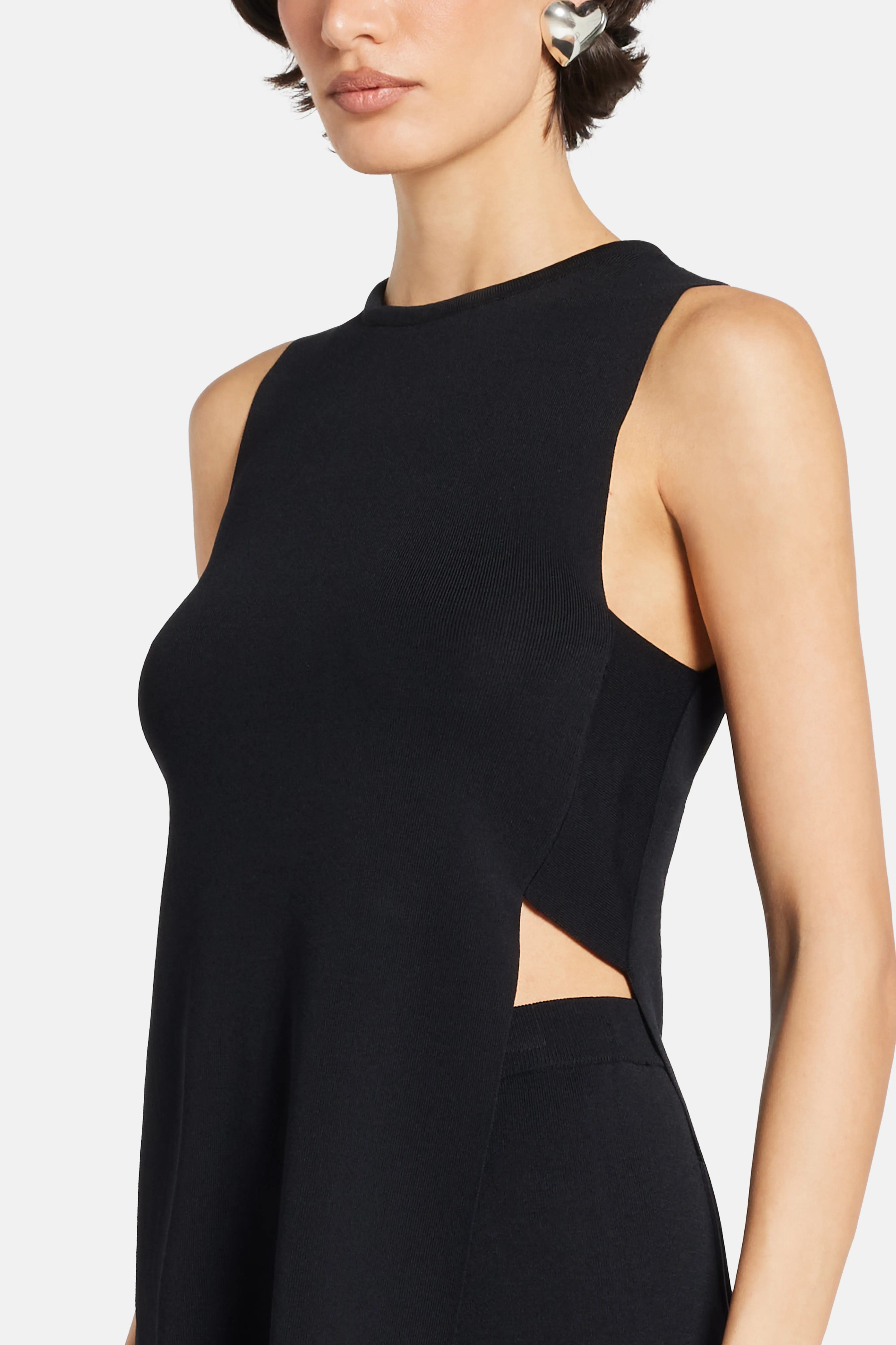 SIMON Miller Canoga Knit Sleeveless Top in Black
