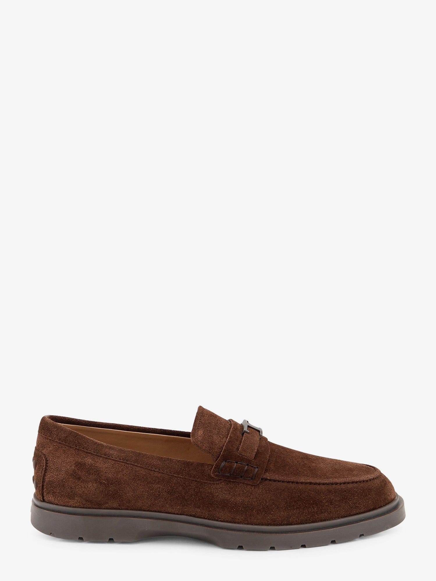 TOD'S Suede loafers with metal logo