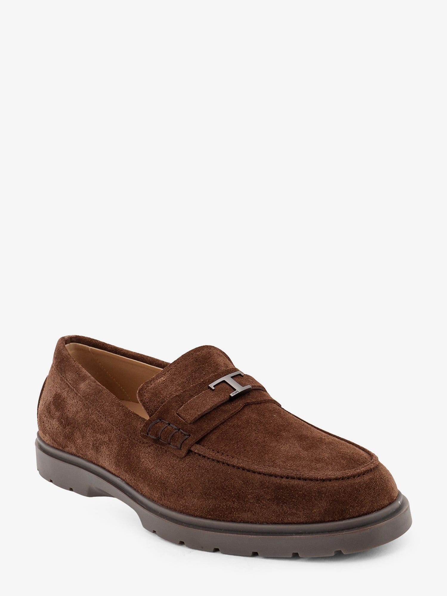 TOD'S Suede loafers with metal logo