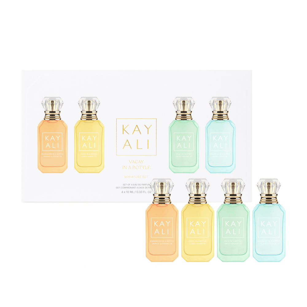 Kayali Vacay in a Bottle Miniature Set (Capri, Maui, Maldives, Marrakesh)