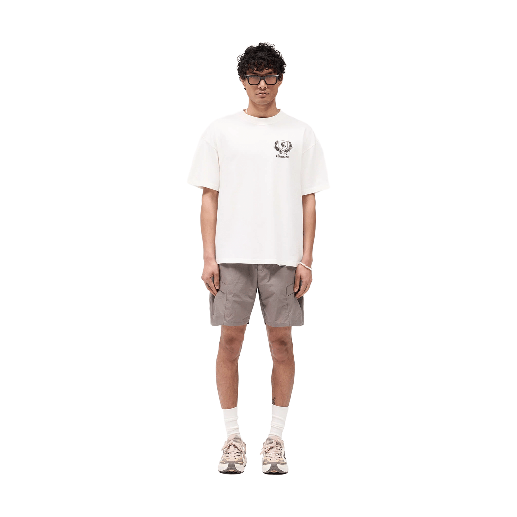 Represent Crest T-Shirt Flat White (SS25)