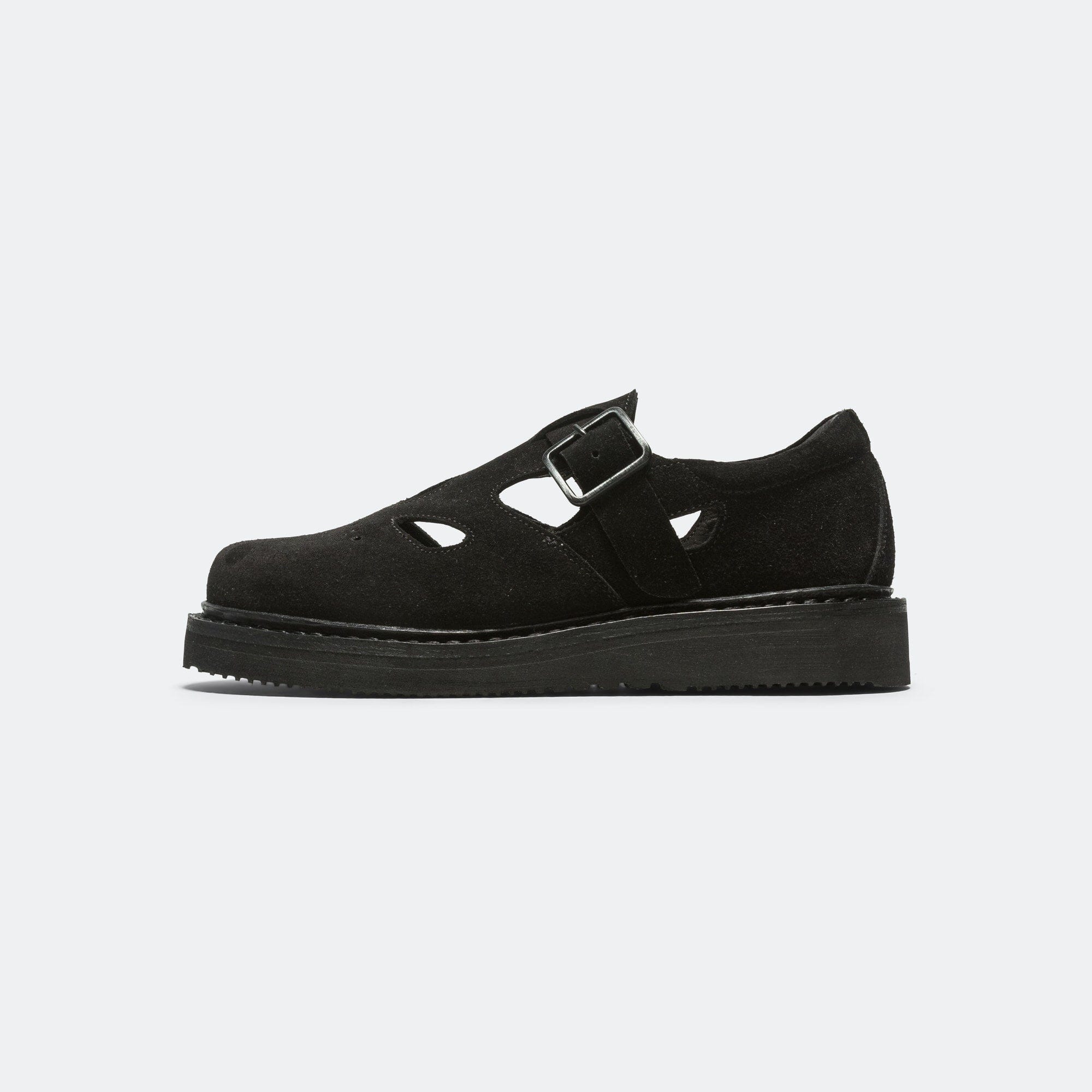 Needles Strapped Oxford - Black Leather