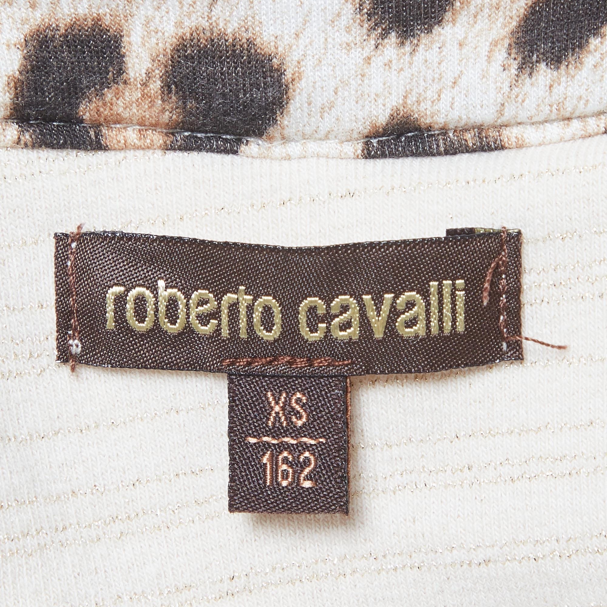 Roberto Cavalli Beige Cotton Zip - Up Jacket