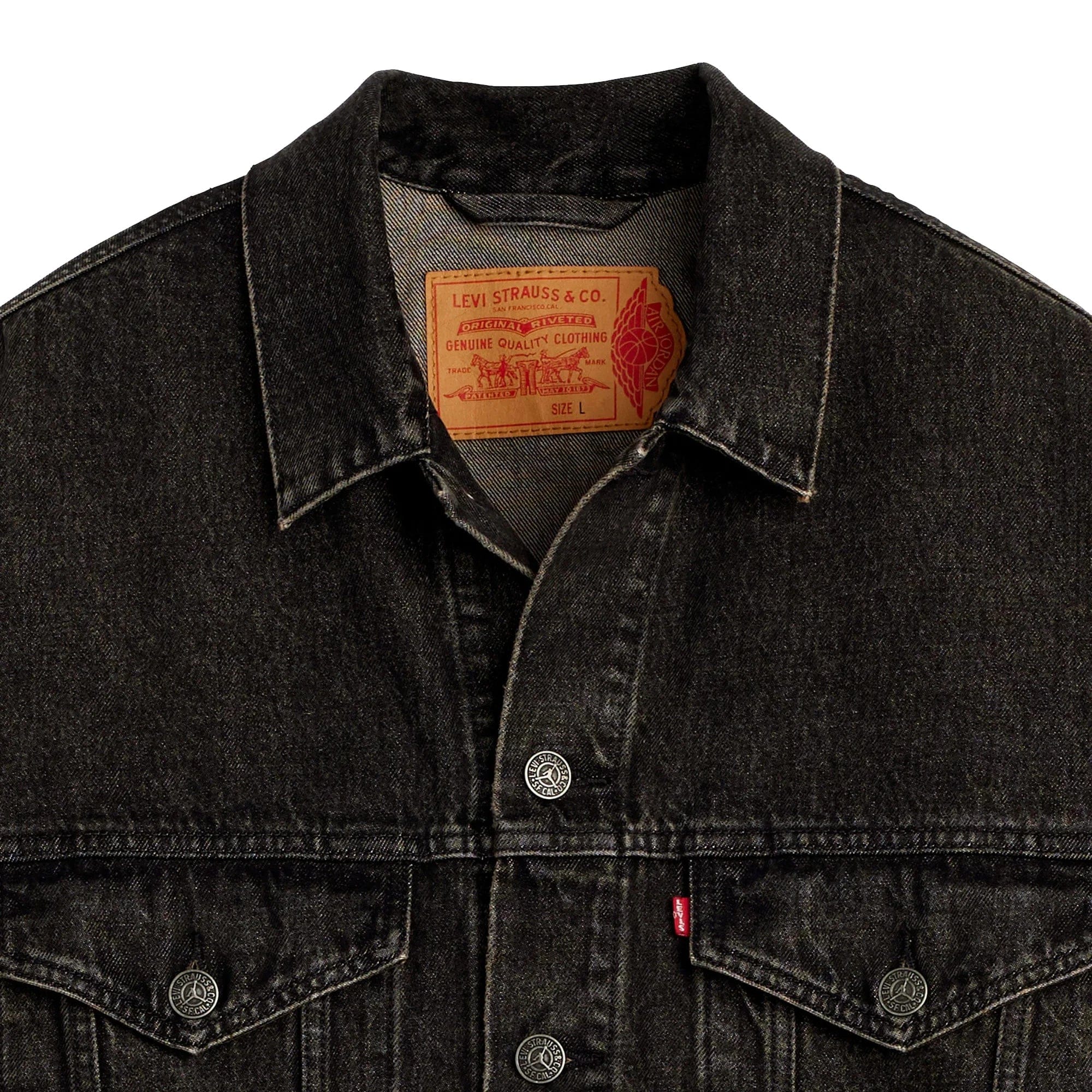 Levi's x Jordan Type III Trucker Jacket Black Washed Denim