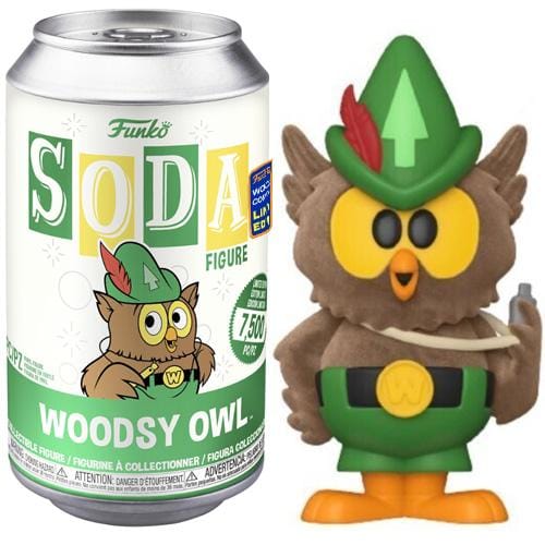Funko Soda Woodsy Owl Flocked, Opened **Chase** - 2021 Wondrous Convention Exclusive