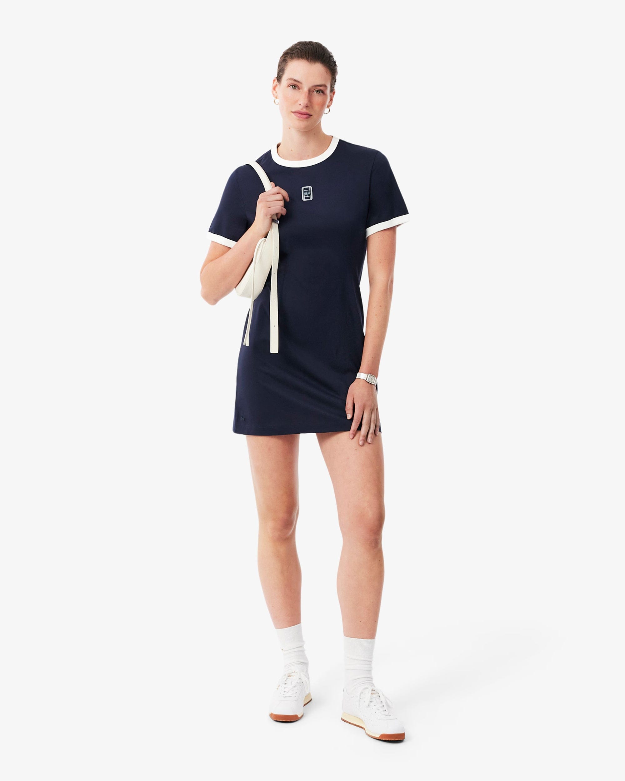 Lacoste Vestido corto con logo Slim Lacoste Runway para mujer