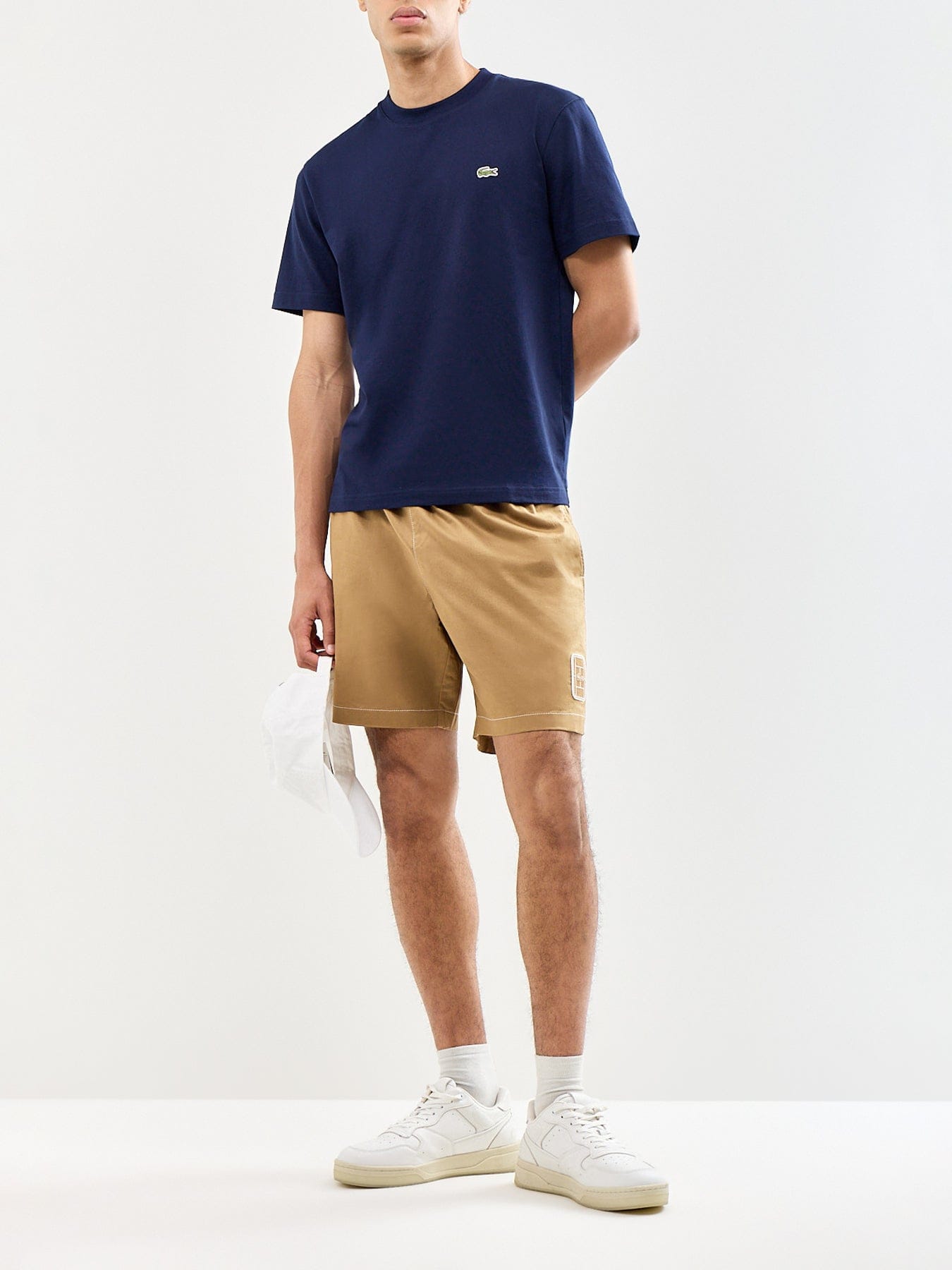 Lacoste Drawstring Cotton Chino Shorts Tan