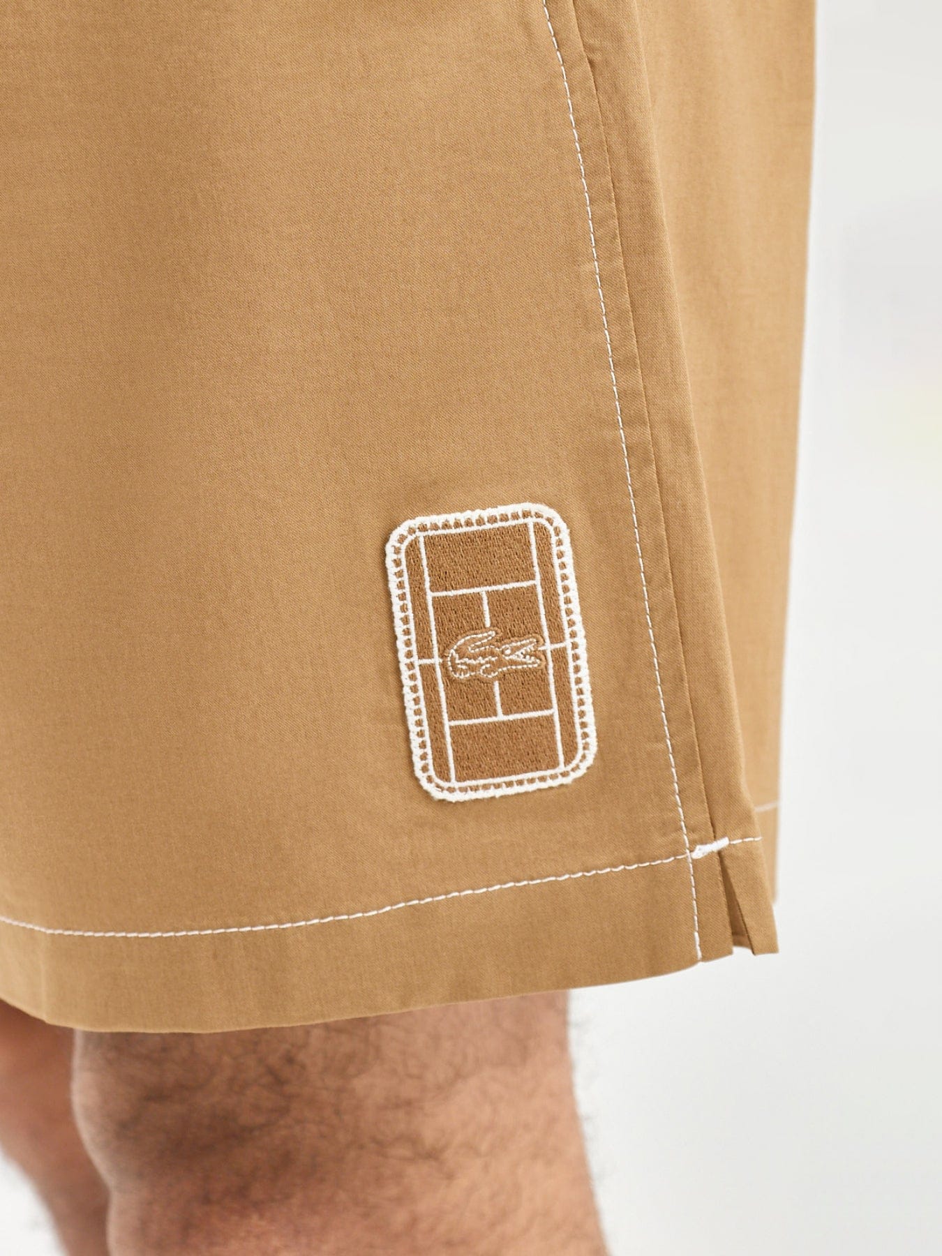 Lacoste Drawstring Cotton Chino Shorts Tan