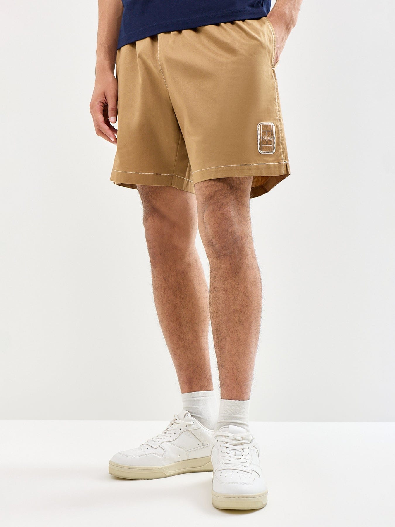 Lacoste Drawstring Cotton Chino Shorts Tan