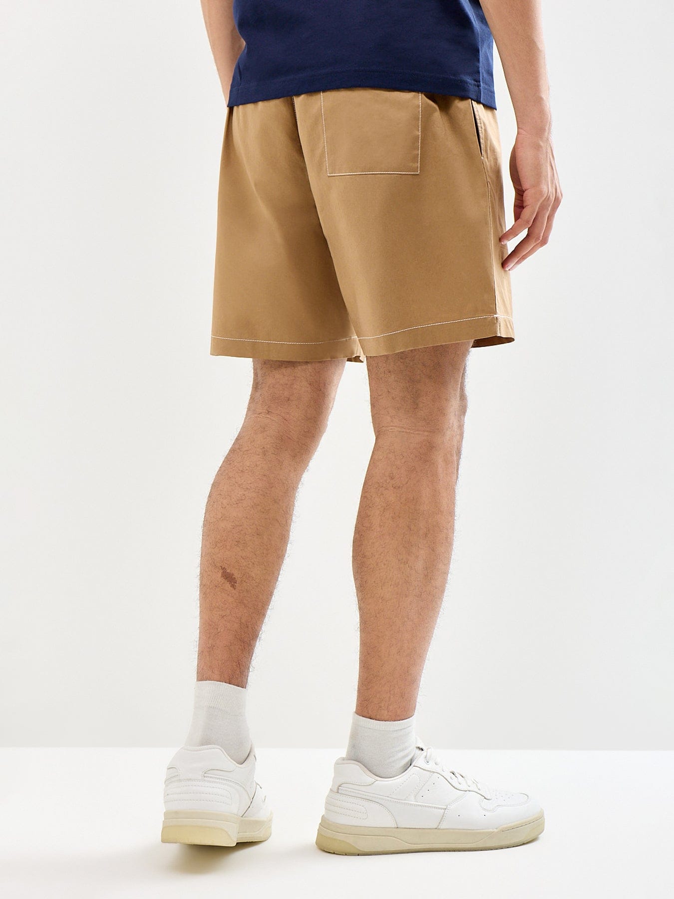 Lacoste Drawstring Cotton Chino Shorts Tan