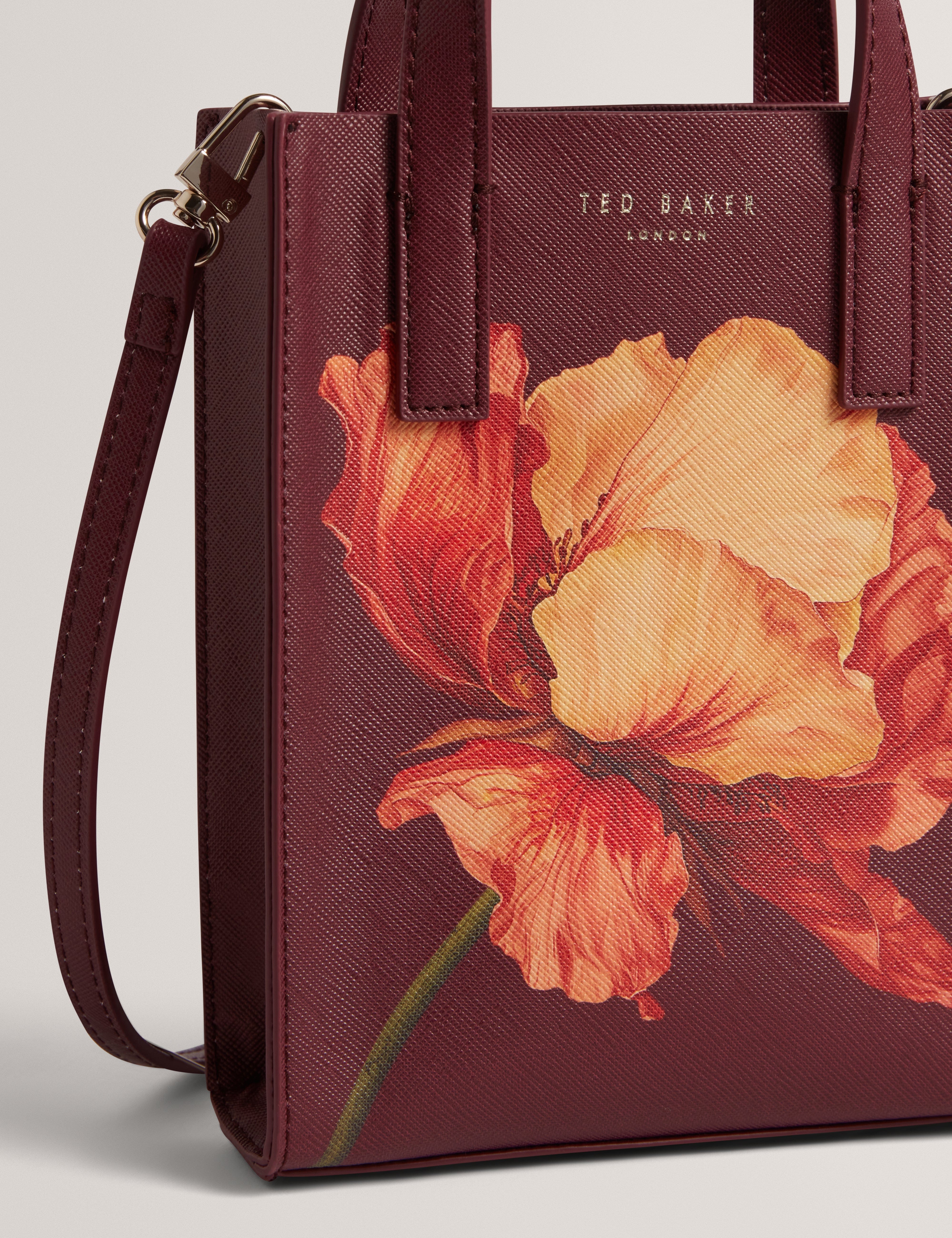 Flower Shilee Printed Flower Mini Icon Bag Wine
