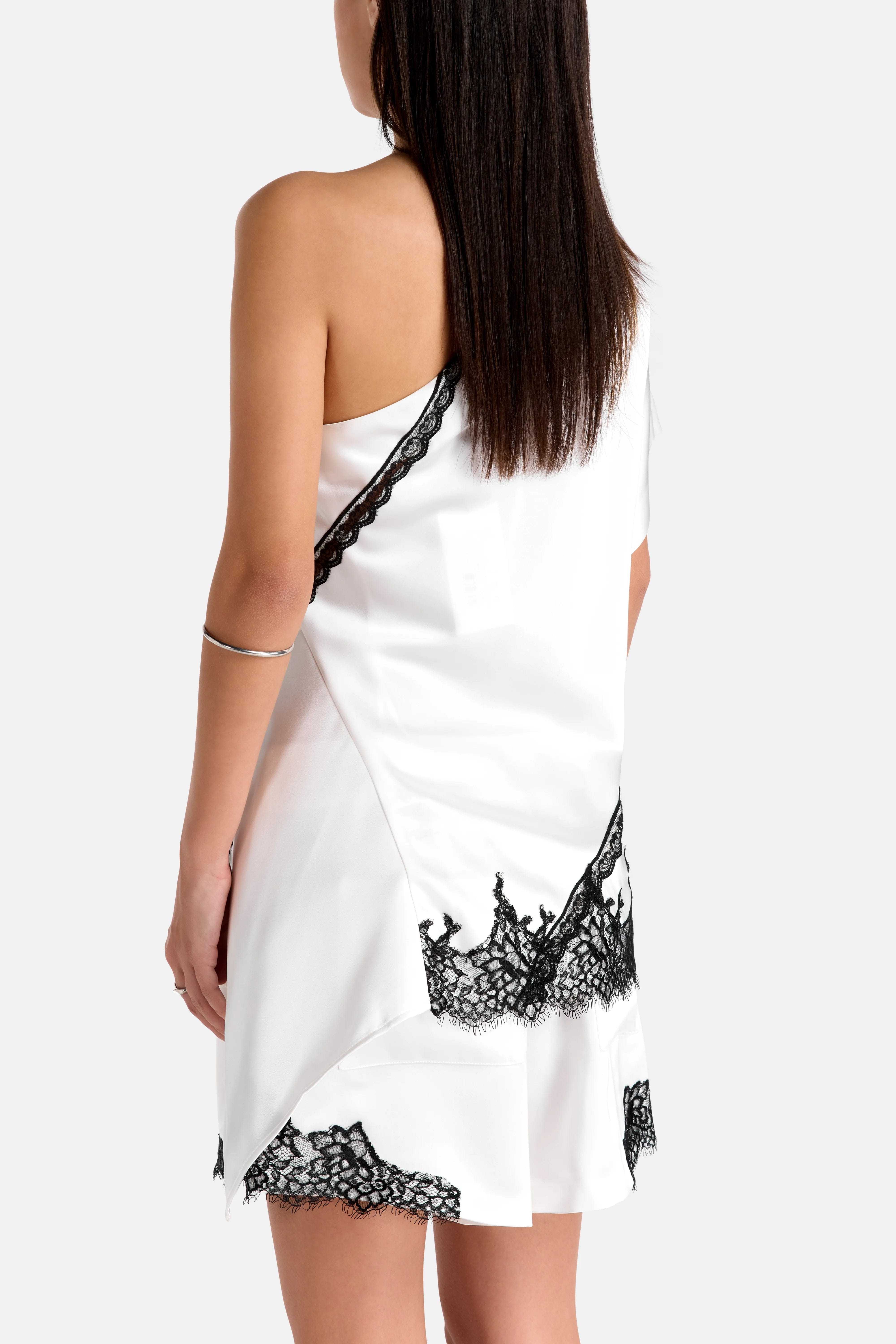 IRO Topazi One Shoulder Lace Top in White