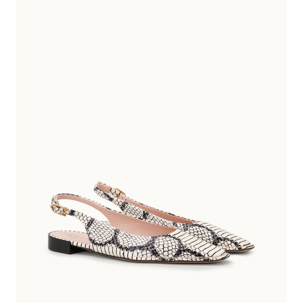 Tod's Tods Slingback In Reptile White Womens