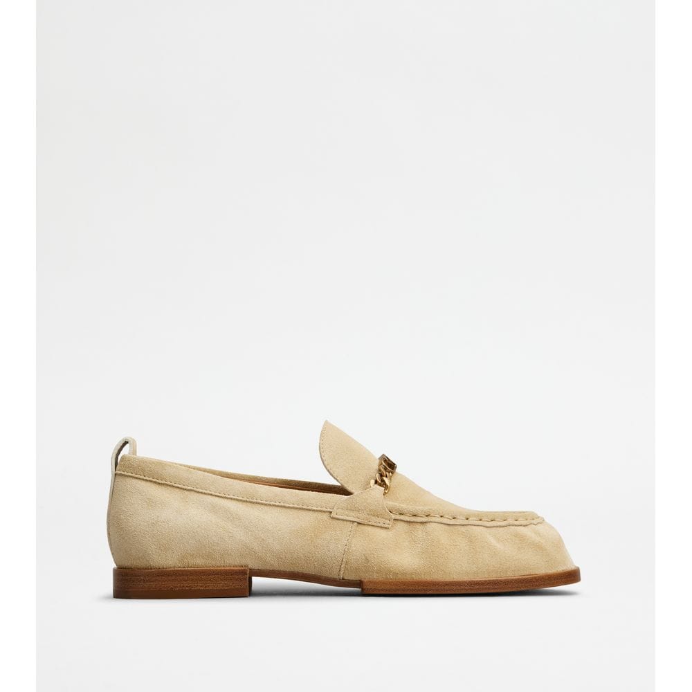 Tod's Tods Loafers In Suede Beige Womens
