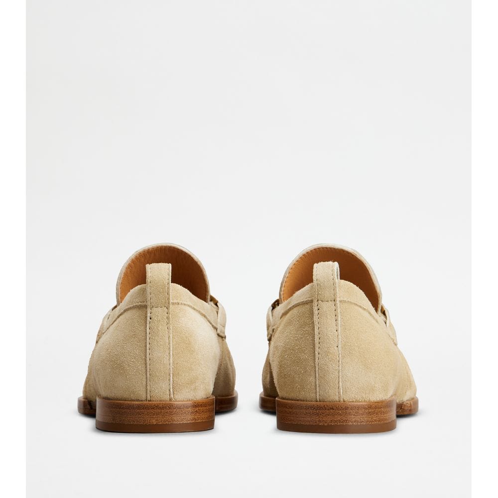 Tod's Tods Loafers In Suede Beige Womens