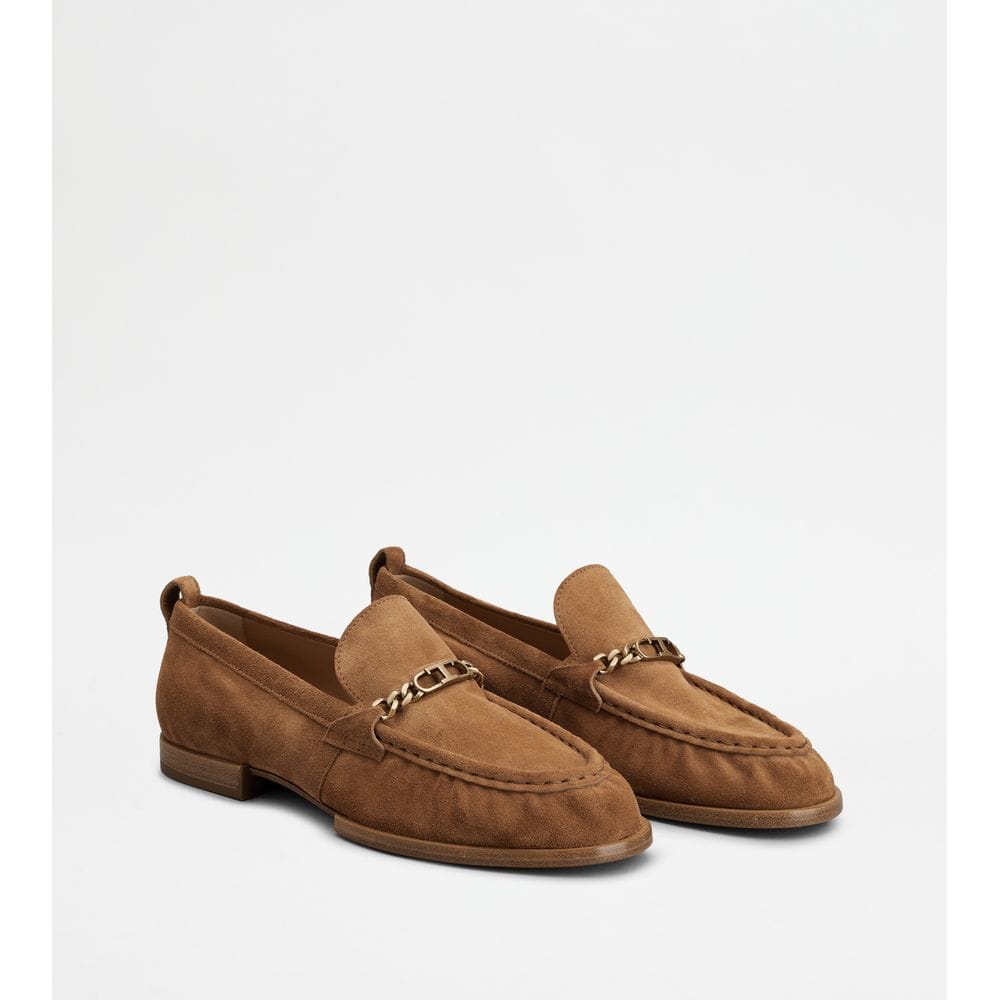 Tod's Tods Loafers In Suede Brown Womens