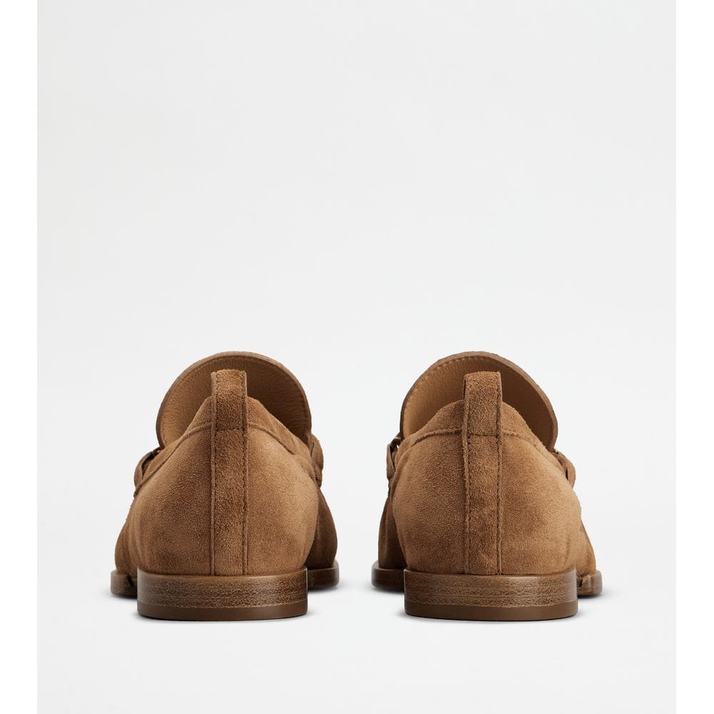 Tod's Tods Loafers In Suede Brown Womens