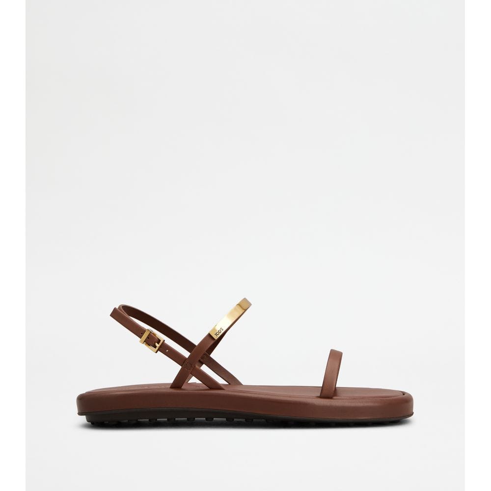 Tod's Tods Sandals In Leather Brown Womens