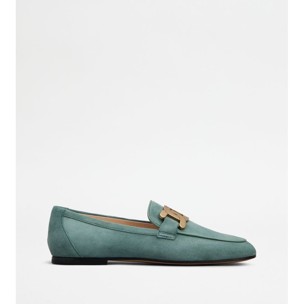 Tod's Tods Kate Loafers In Suede Light Blue Womens